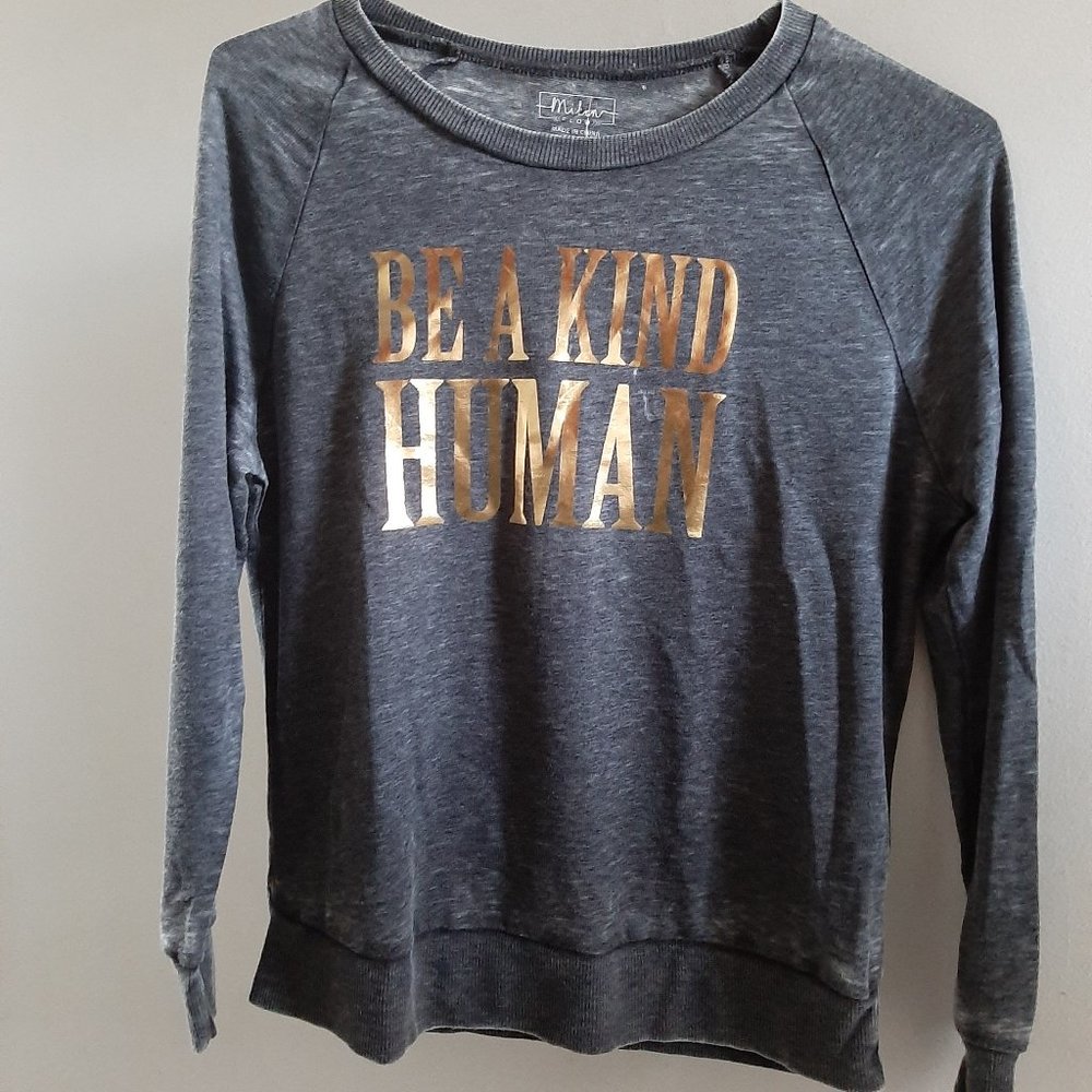 Milan Grey with Gold Logo Sweatshirt XS LongSleeve